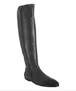 Alberto Fermani black leather flat tall boots style# 312349201