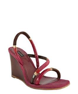 Marc Jacobs pink multicolor patent and suede wedges   up to 70 