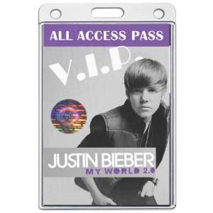  Justin Bieber All Access Laminated Pass V.I.P Everything 