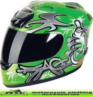 Nitro N250 VX Motorcycle Crash Helmet Green Large New  