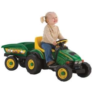 John Deere 6 Volt Battery Operated Animal Hayride Tractor with Cart 