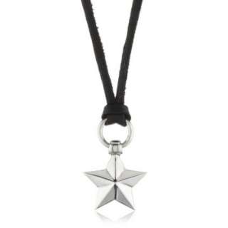 King Baby 3D Star Sterling Silver Pendant On Leather Cord   designer 