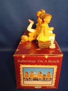 Ballerinas On A Bench Figurine 6 Ballet Dancers In Tutus Young 