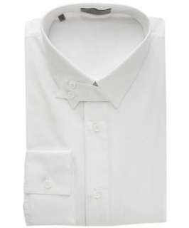 Christian Dior white sateen tab collar dress shirt   