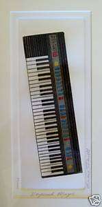 Music keyboard HANDCOLORED ETCHING Barbara Tidwell SALE PRICED  