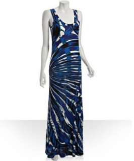 Emilio Pucci blue jersey graphic print long tank dress   up to 