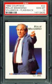 1992 NBA Courtside Basketball ROLLIE MASSIMINO Villanova coach PSA 10 