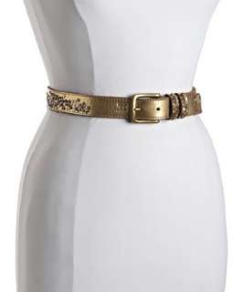 Joes Jeans gold leather Renegade studded belt   