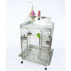  Large Stainless Steel Play Top Bird Cage with Bird Toy 
