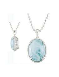 Blue Larimar Pendant Necklace