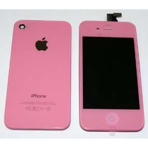 PINK GSM iPhone 4 4G Full Set Front Glass Digitizer +LCD + Back Cover 