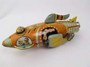 Vintage Marx Buck Rogers Wind Up Space Ship Rocket Toy  