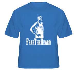 James Harden Okc Basketball Fear The Beard Blue T Shirt  