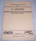 GEM MODEL H3000 ORGAN SCHEMATICS (GENERAL ELECTRO MUSIC)