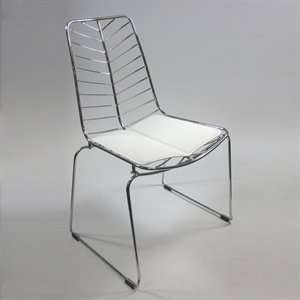   Fine Mod Imports FMI2014 White Wire Leaf Accent Chair