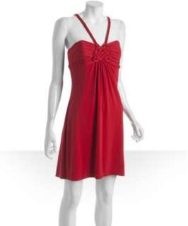 Laundry by Shelli Segal red hot jersey twist detail empire dress 
