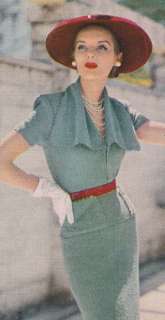 Vintage Knitting PATTERN Cascade Collar Knitted Dress  