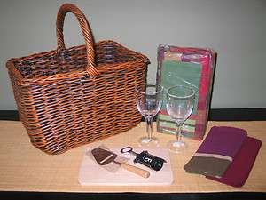  Picnic, Wine Basket with Accessories   New  