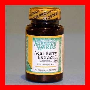 Acai Berry Extract Pills 500mg 30 Day Supply Boost Weight Loss Diet 