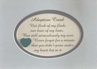ADOPTION CREED sons daughter HEART verses poems plaques  