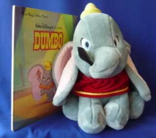 Disney Plush Stuffed Animal Dumbo Elephant with Book  