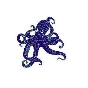  Artistry In Mosaics Aquatic Line Blue Large Octopus Mosaic 