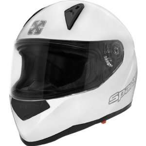   Tracker Street Racing Motorcycle Helmet   White / Medium Automotive