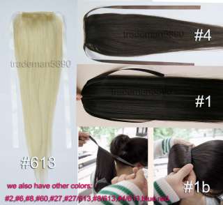 ponytails 20 100g multi mix colors 100% human hair clip extensions 