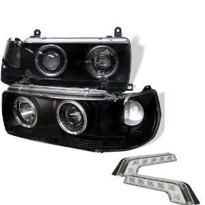   Halo Black Projector Headlights and LED Day Time Running Light Package
