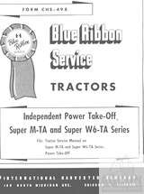 Farmall Power Take Off Service Manual Super M TA W6 TA  