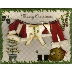  20 Holdiay Cards   Santas Clothesline Greeting Card