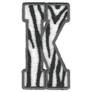ZEBRA PRINT LETTER Embroidered Iron on Patch  