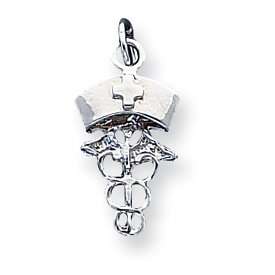  Sterling Silver Nurse Symbol Charm   JewelryWeb Jewelry