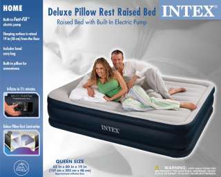 Queen Deluxe Pillow Rest Air Bed Mattress Intex Airbed  