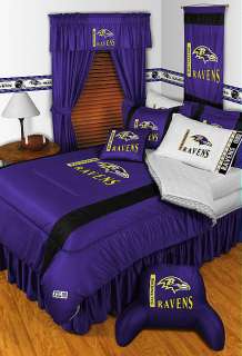 BALTIMORE RAVENS Comforter Sham Bedskirt Pillowcase Set  