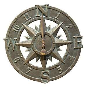  Compass Clock   Oil Rubbed Bronze   Frontgate Patio, Lawn 