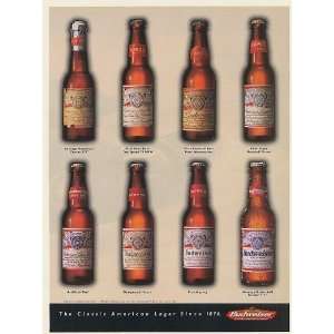  1997 Bud Budweiser Beer Old Bottles Since 1876 Sports 