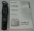 NEW GA600WJSA SHARP AQUOS LCD TV REMOTE CONTROL LC42D64U LC42HT3 