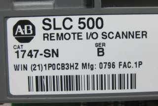 ALLEN BRADLEY SLC 500 REMOTE SCANNER 1747 SN/B  