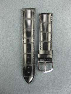 20mm GATOR Genuine Leather Strap for OMEGA White Black  