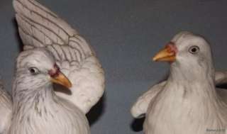 Vintage Pair of Bird / Dove Figurines Signed TAE 379 on Bottom  