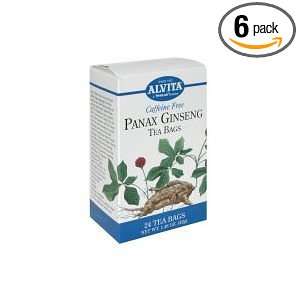  Alvita Panax Ginseng Caffeine Free   24 Tea Bags, 6 Pack 