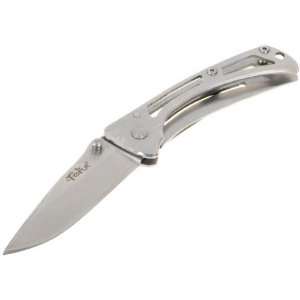  Fashion Stainless Steel Folding Pocket Knife   Silver 