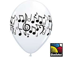10 BALLOONS party MUSIC NOTES B/W favors ROCK n ROLL  