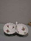 Vintage Christmas Holly double candy dish in shell pattern made in 