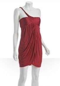 NWT BCBG Red One Shoulder Grecian Drape DRESS 0 2 XS  