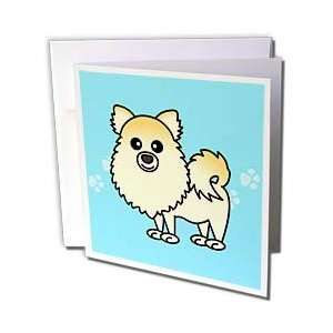  Janna Salak Designs Dogs   Cute Cream Pomeranian Blue with Paw 