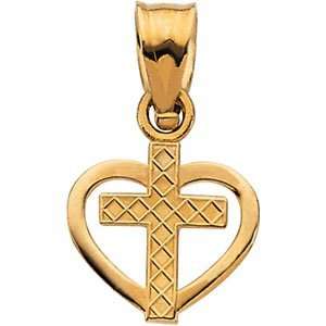  14K Gold Cross/Heart Pendant Jewelry