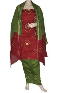   Bandhini Tie & Dye Bollywood Womens Cotton Salwar Suit