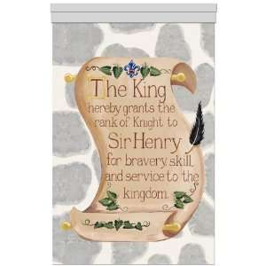   knight scroll grey stone personalized wall hanging